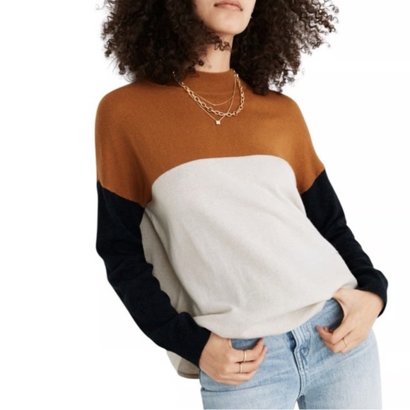 Madewell Sweaters - Madewell Ashbury Colorblock Mock Neck Sweater